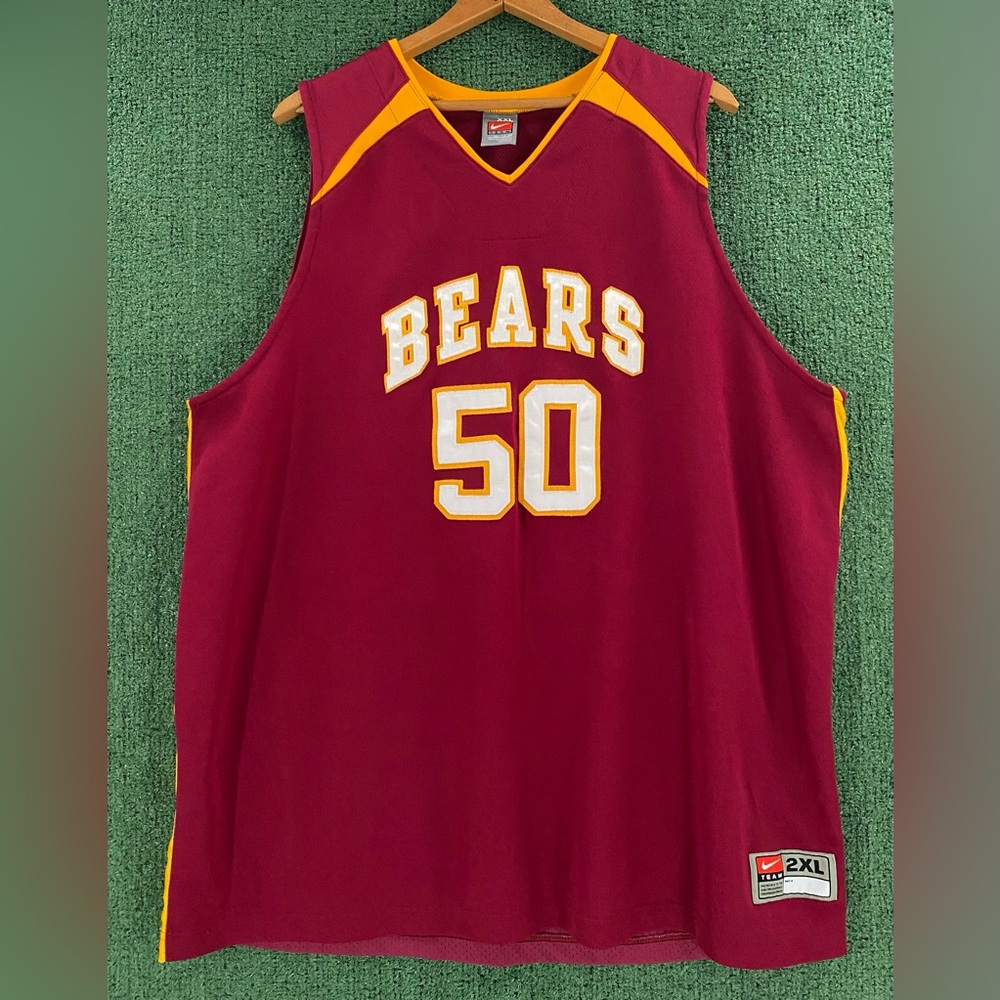 Vintage 90’s Nike Bears Stitched Maroon Basketball Jersey Men’s Size 2XL